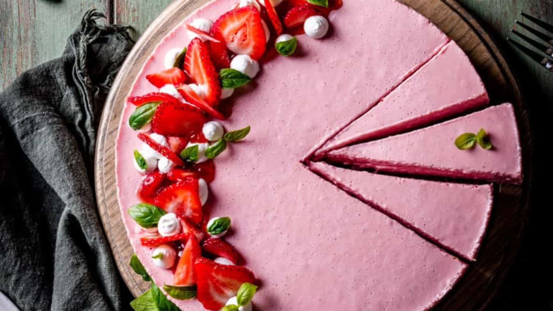 Strawberry Basil Cheesecake.