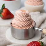 Strawberry buttercream frosting.