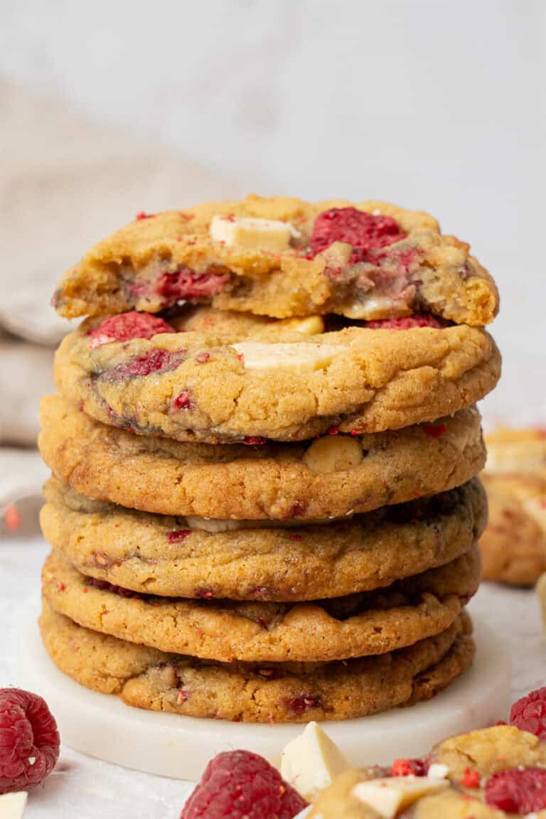 White Chocolate Raspberry Cookies - Spatula Desserts