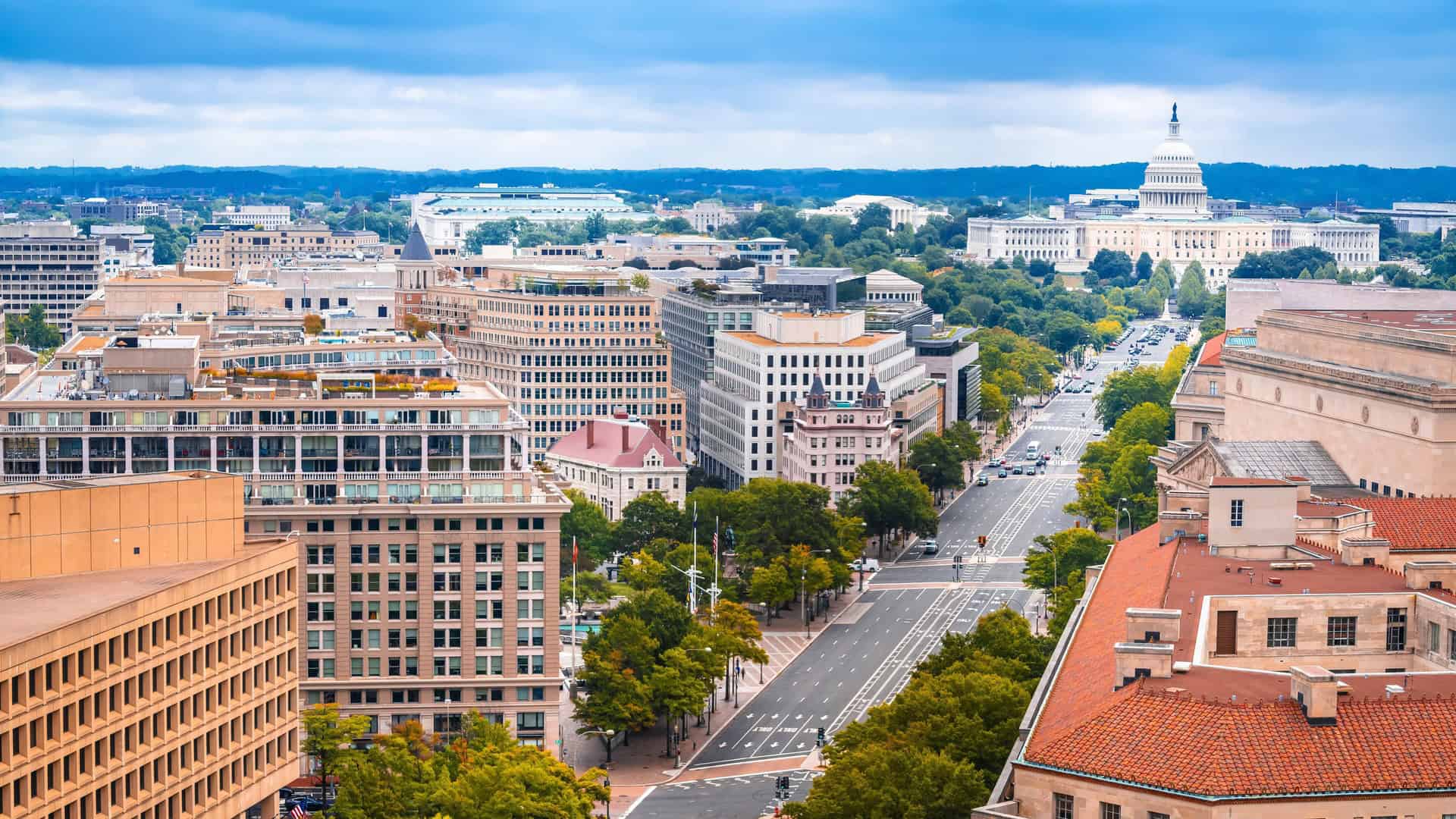 washington, DC aerial view
