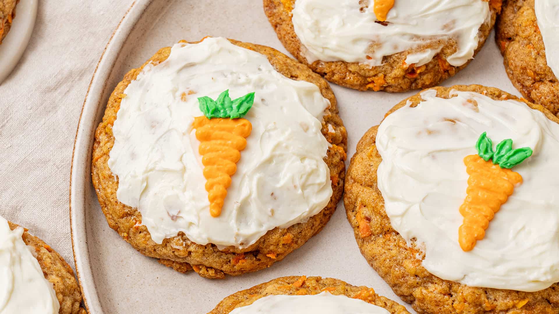 Carrot Cake Cookies on a plate.