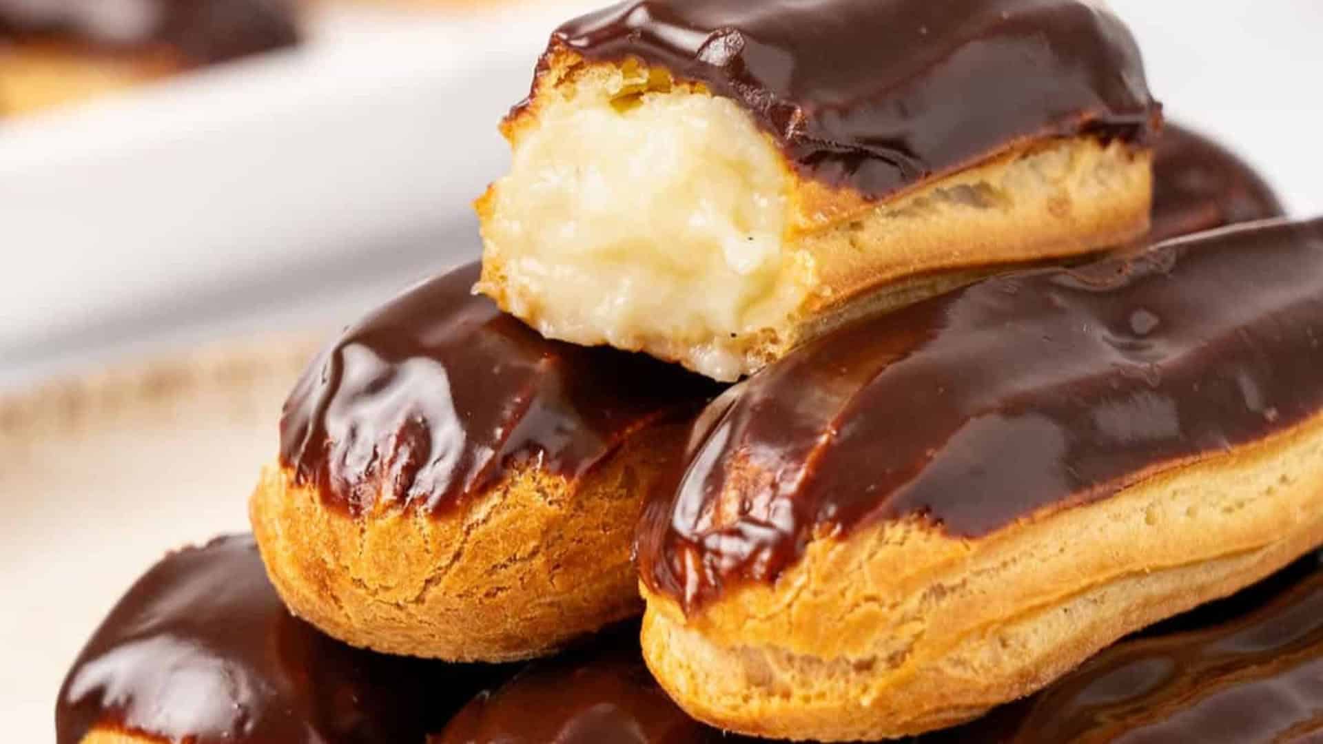 eclairs with chocolate ganache
