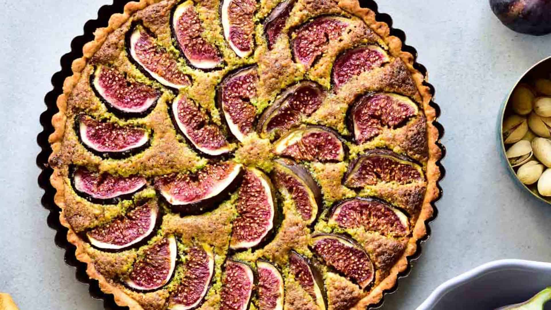 Fig Tart With Pistachio Frangipane.