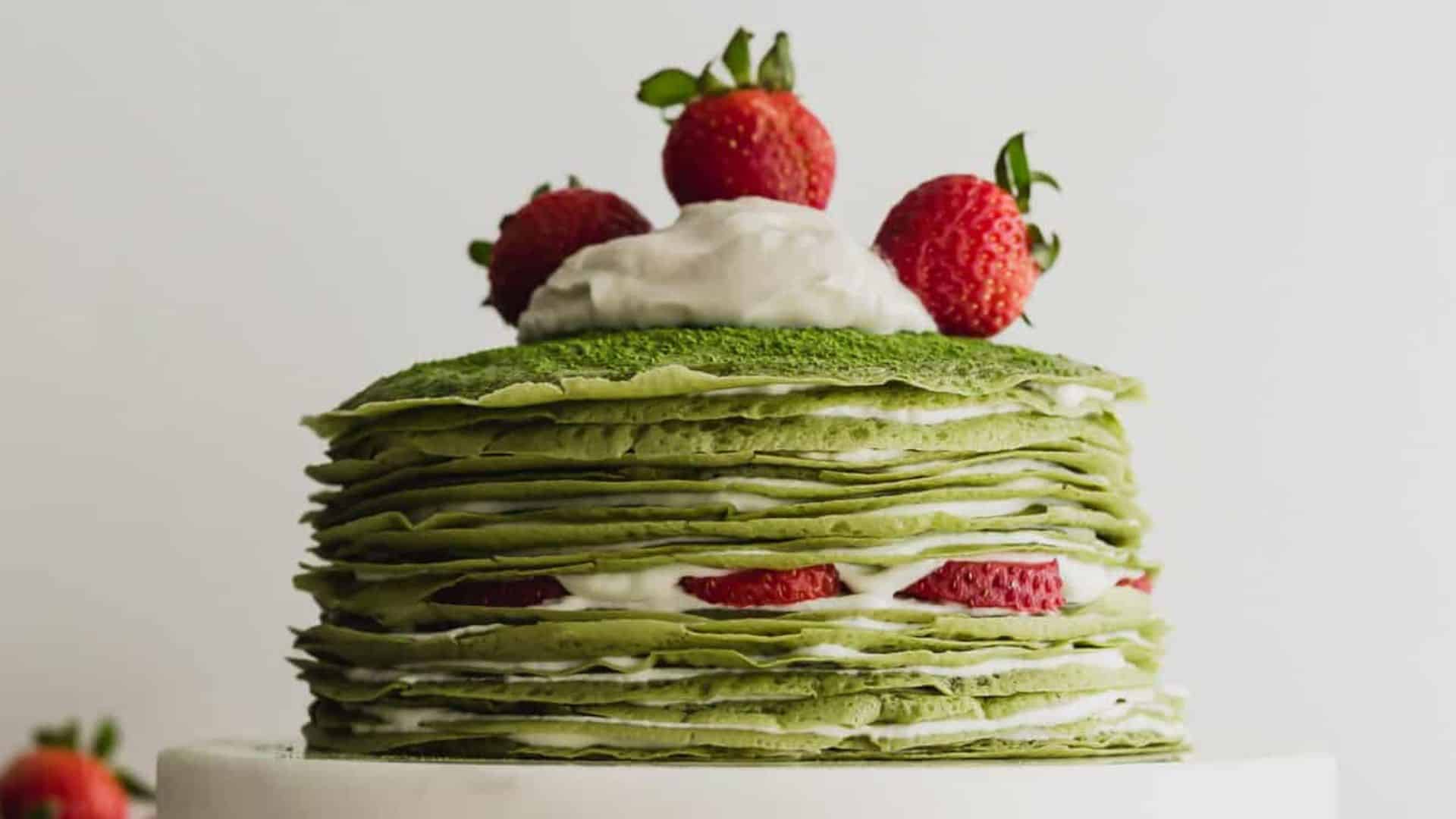 Matcha Mille Crepe Cake.