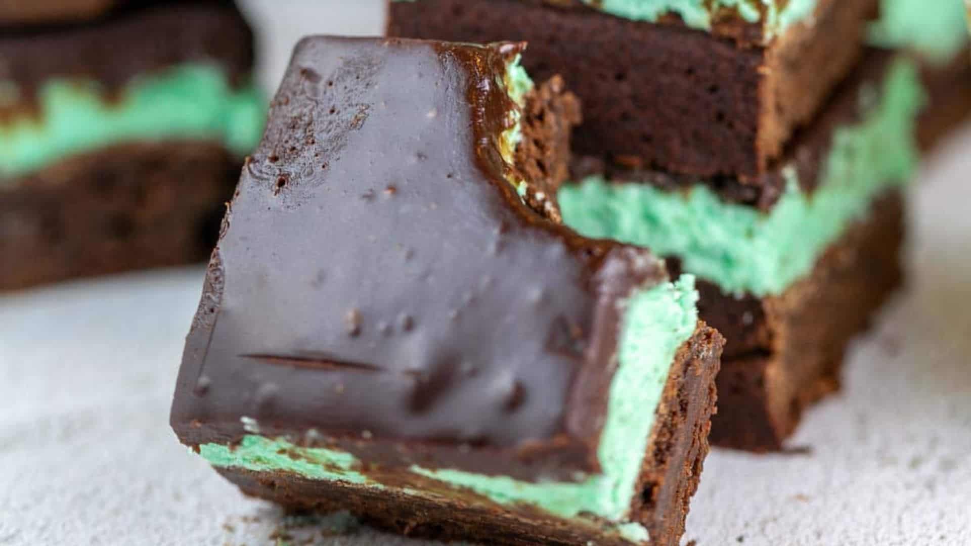 Mint Irish Cream Brownies.