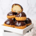 A few Profiterole on a plate.