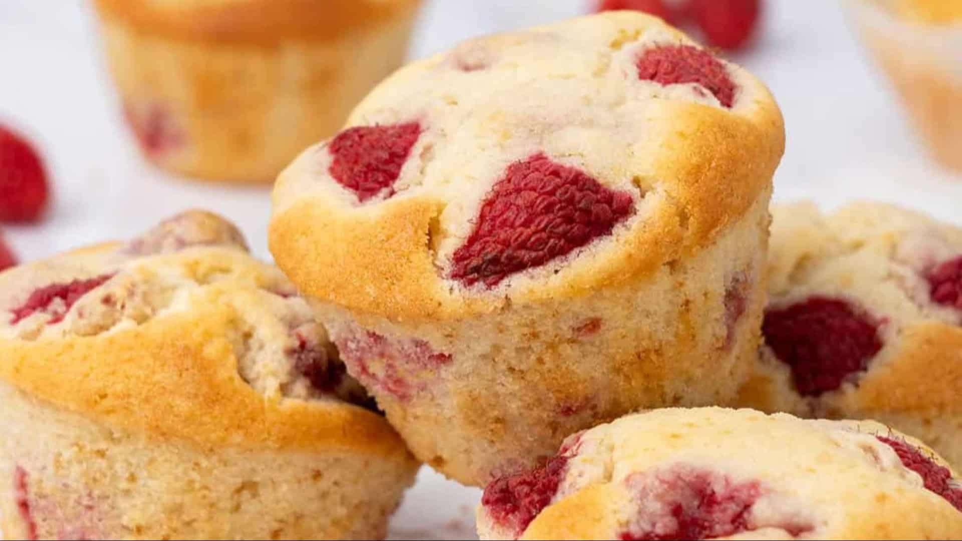 raspberry muffins with fresh berries