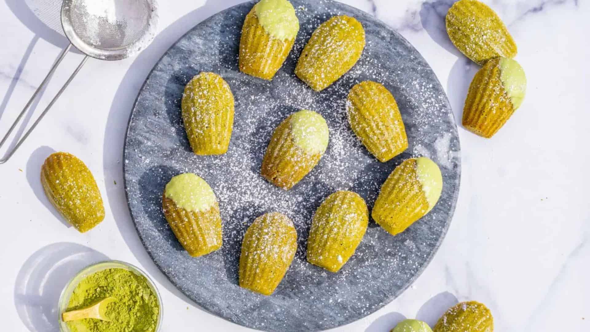Sourdough Matcha Madeleines.