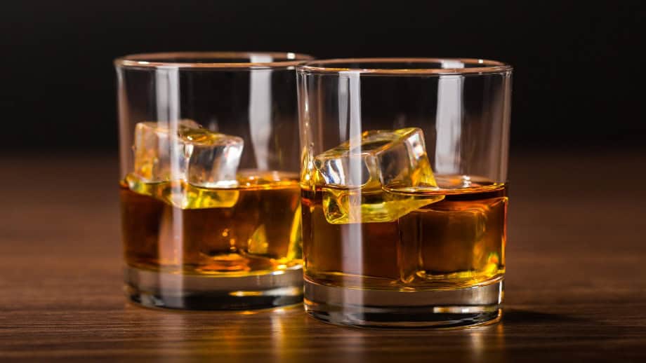 2 glasses of alcohol.