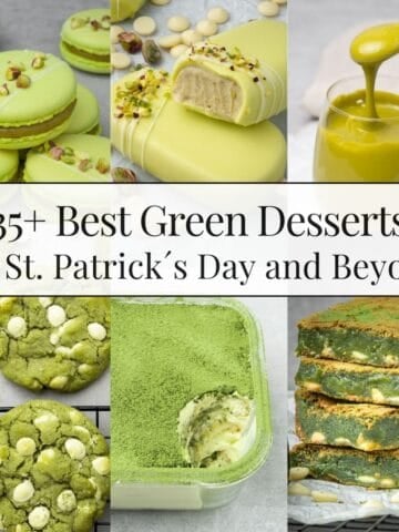 6 different types of green desserts.