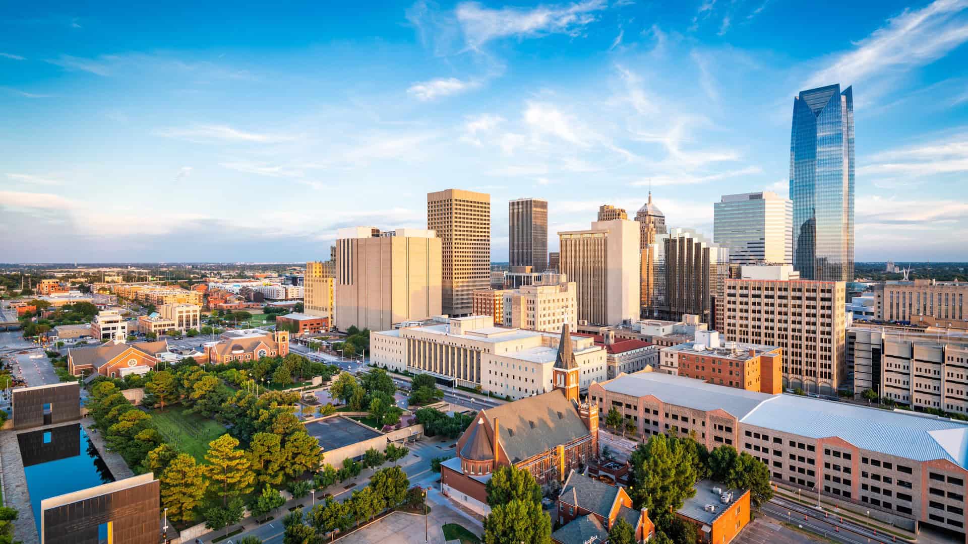 aerial view of Oklahoma City
