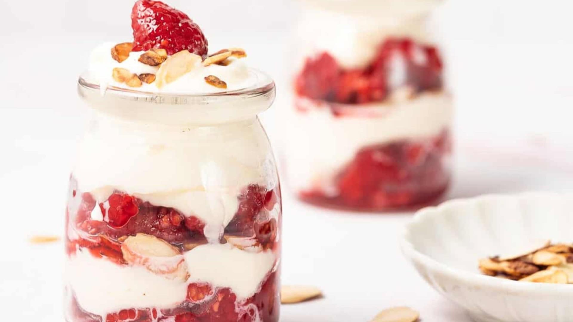 Raspberry ricotta parfaits with fresh berries