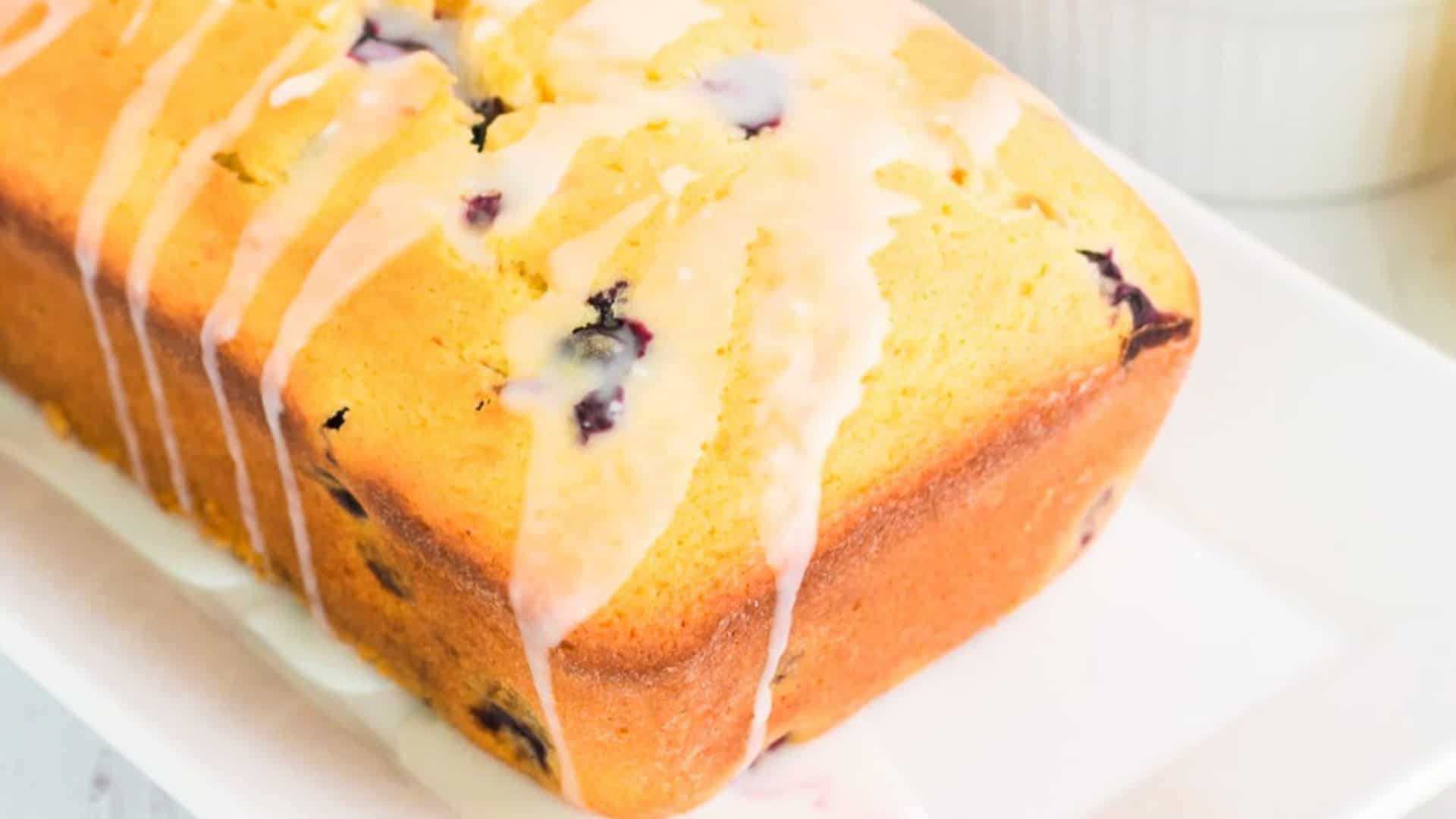 Blueberry Bread with a lemon glaze