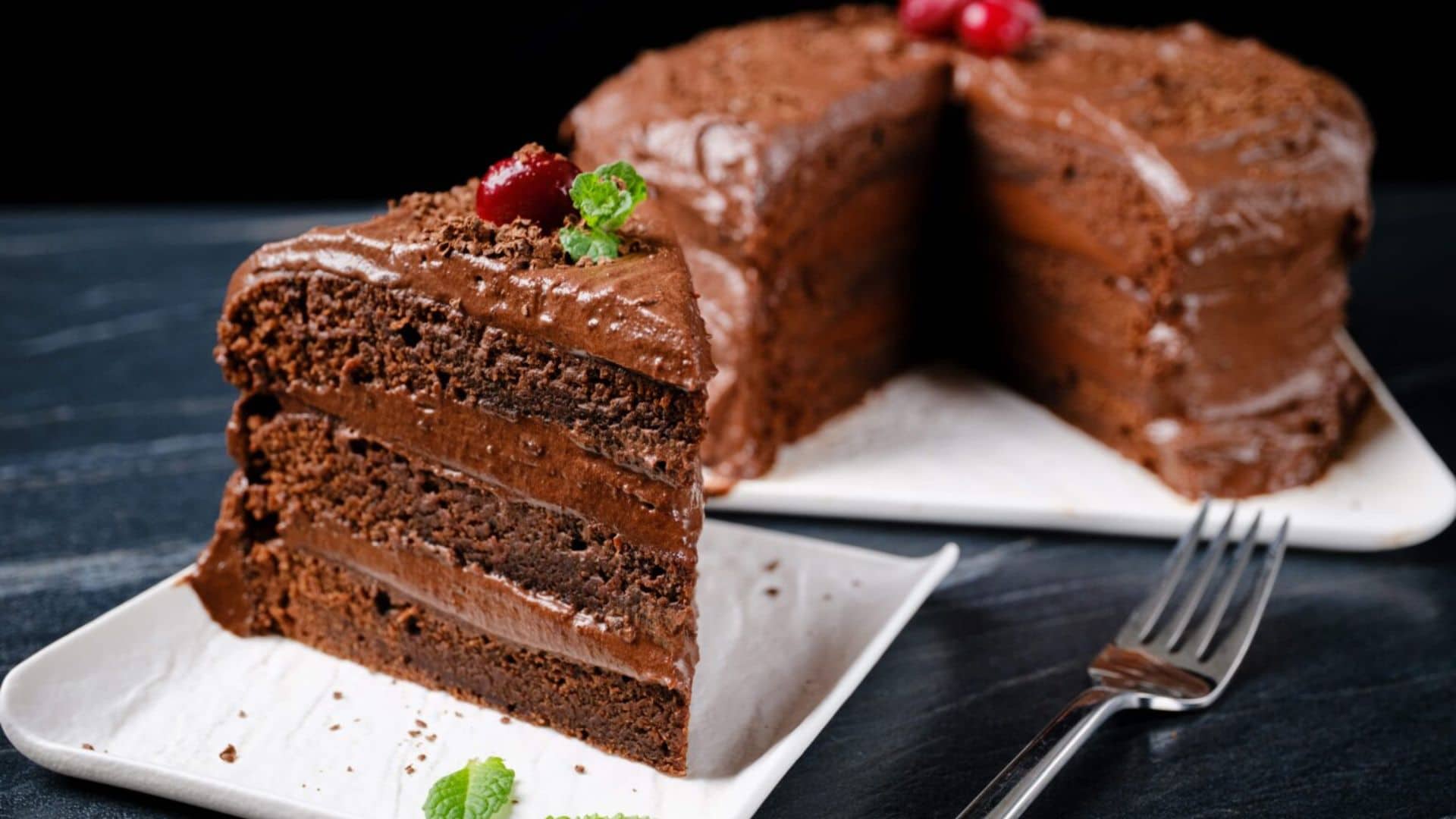 Eggless Chocolate Cake.