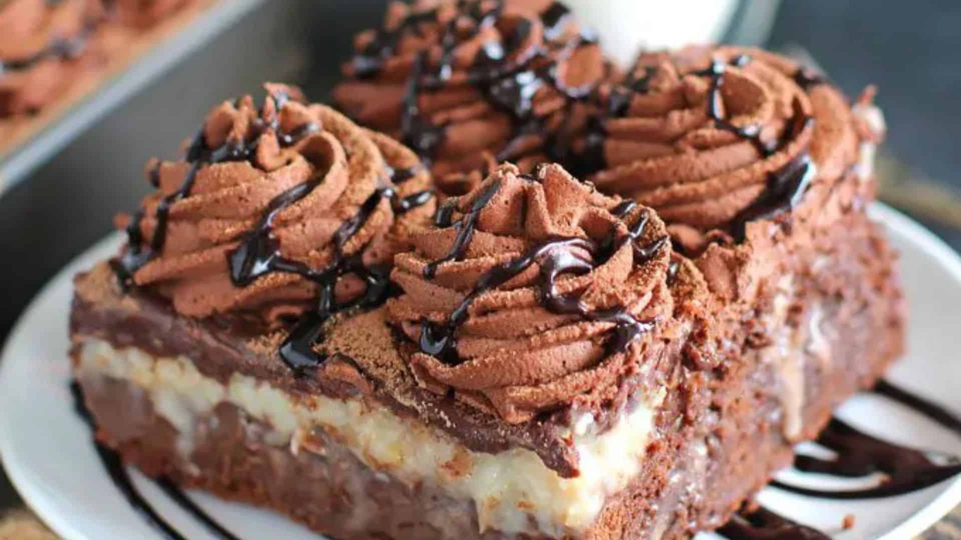 German Chocolate Poke Cake.