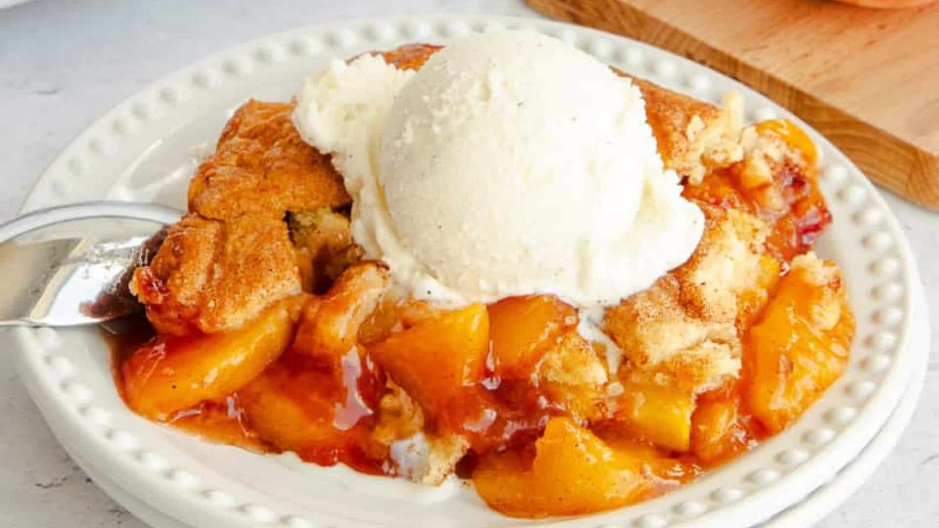 Homemade Peach Cobbler.