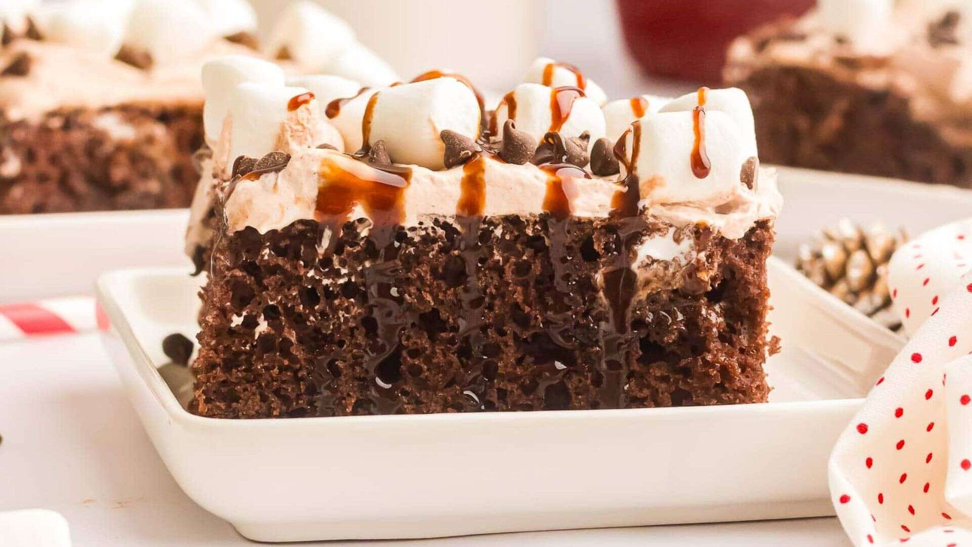 Hot Chocolate Poke Cake.