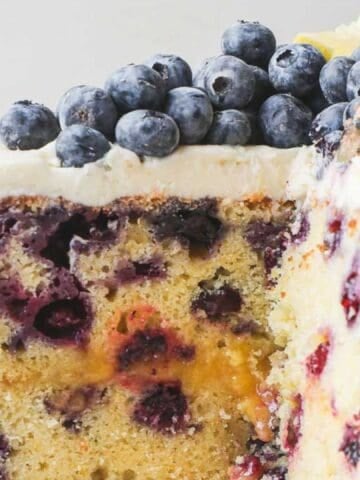 Lemon Blueberry Mascarpone Cake.