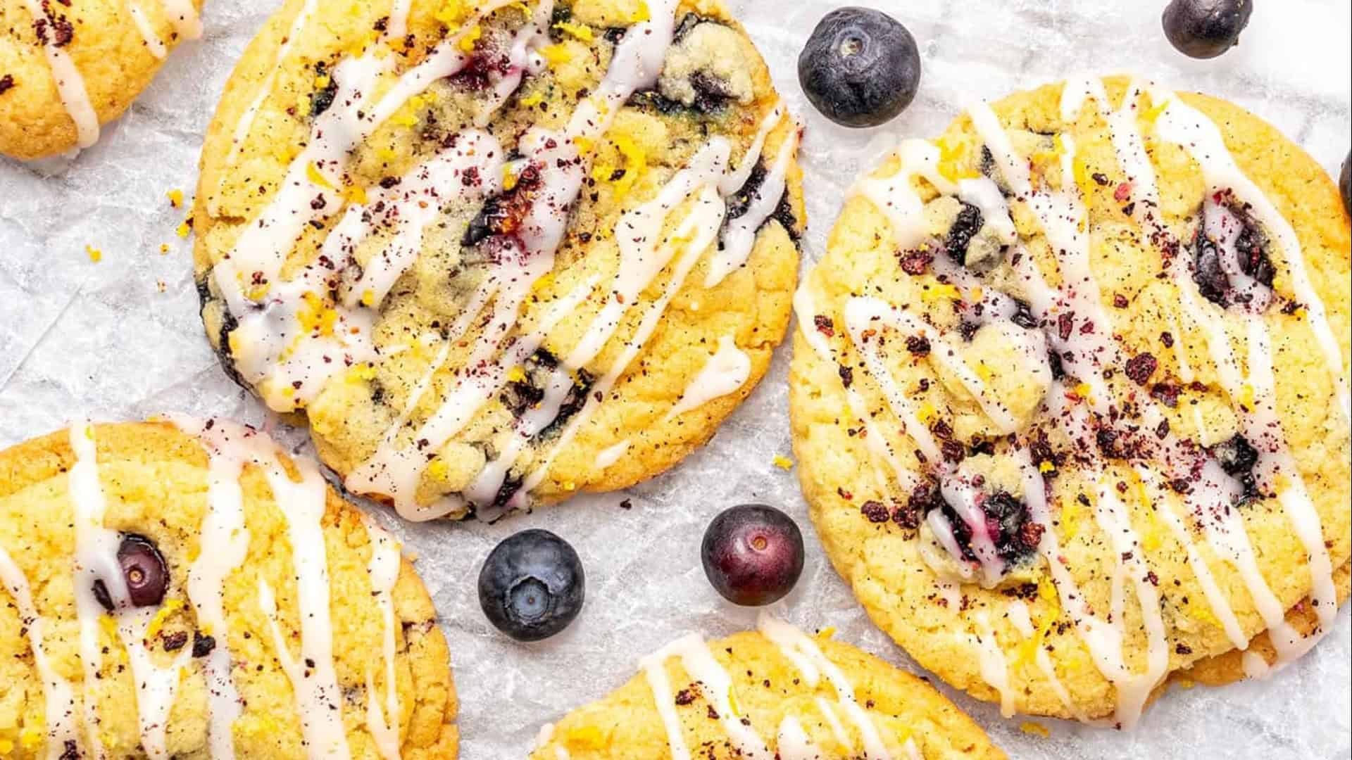 lemon blueberry cookies with icing