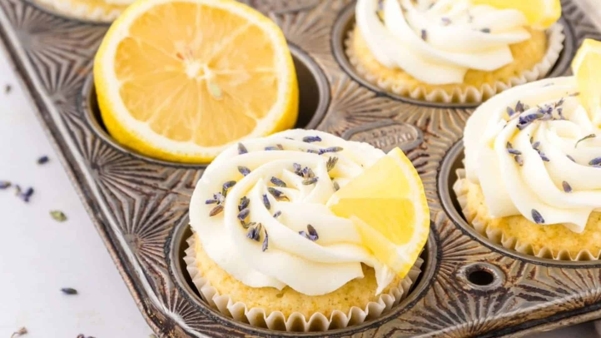 Lemon Lavender Cupcakes.