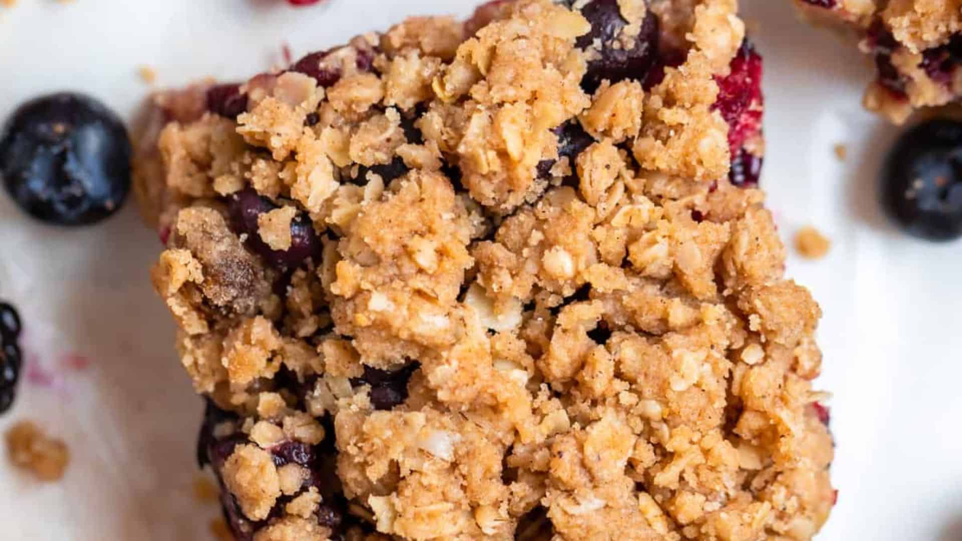 Mixed Berry Oatmeal Bars.