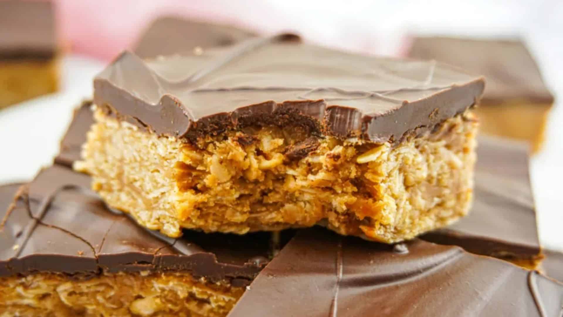 No Bake Peanut Butter Oat Bars.