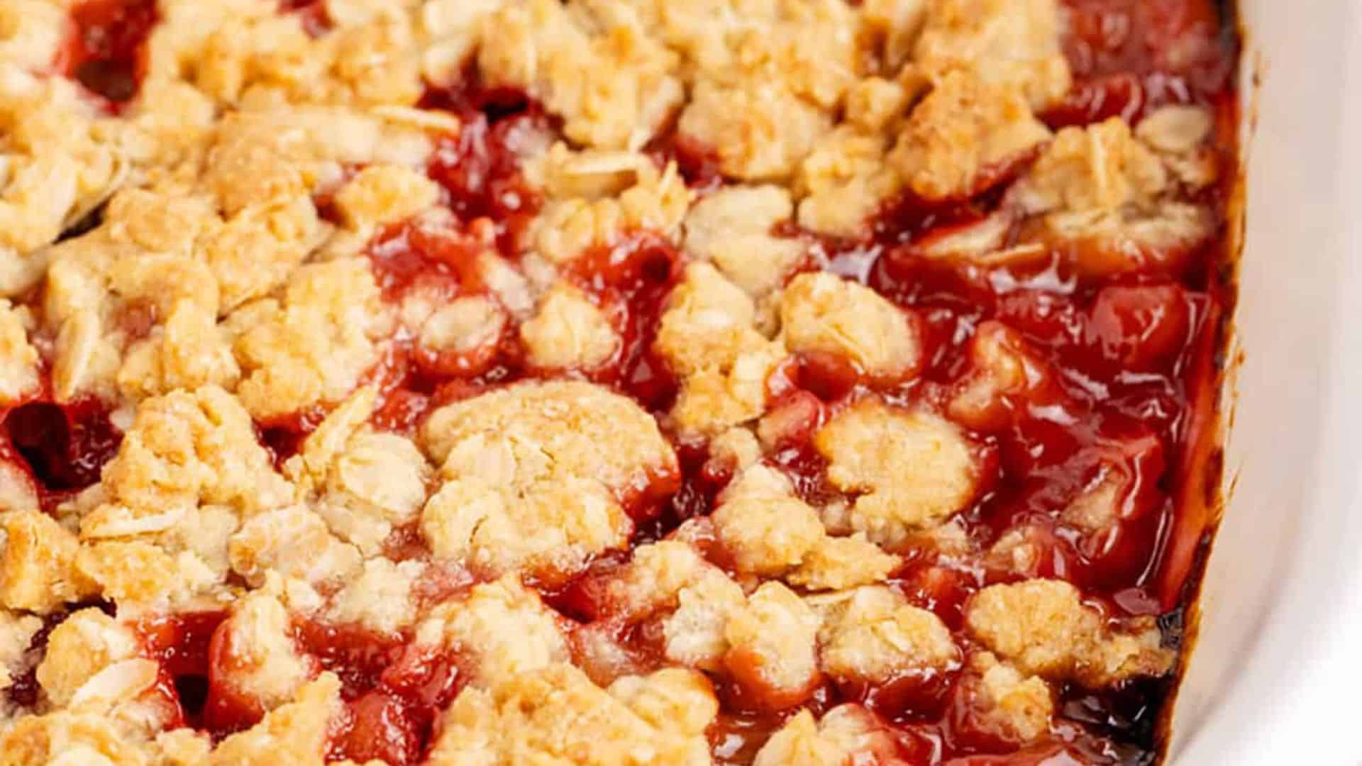Rhubarb Strawberry Crisp.