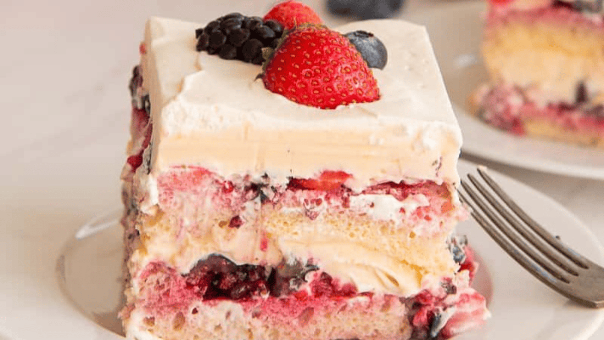 tiramisu made with fresh berries and cream
