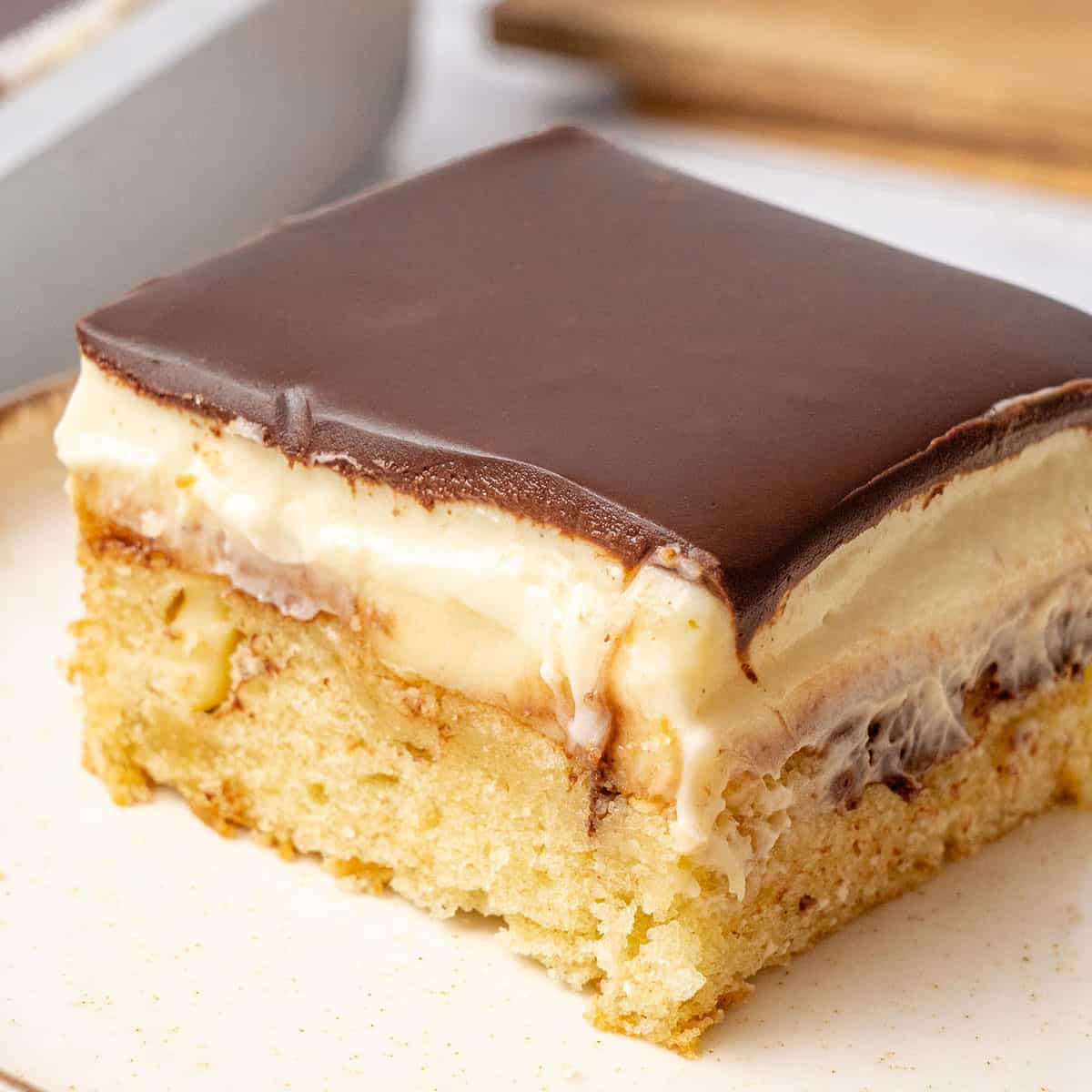 Boston cream poke cake