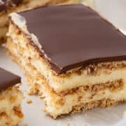 A slice of Chocolate Eclair Cake.