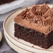 a slice of Chocolate Sheet Cake.