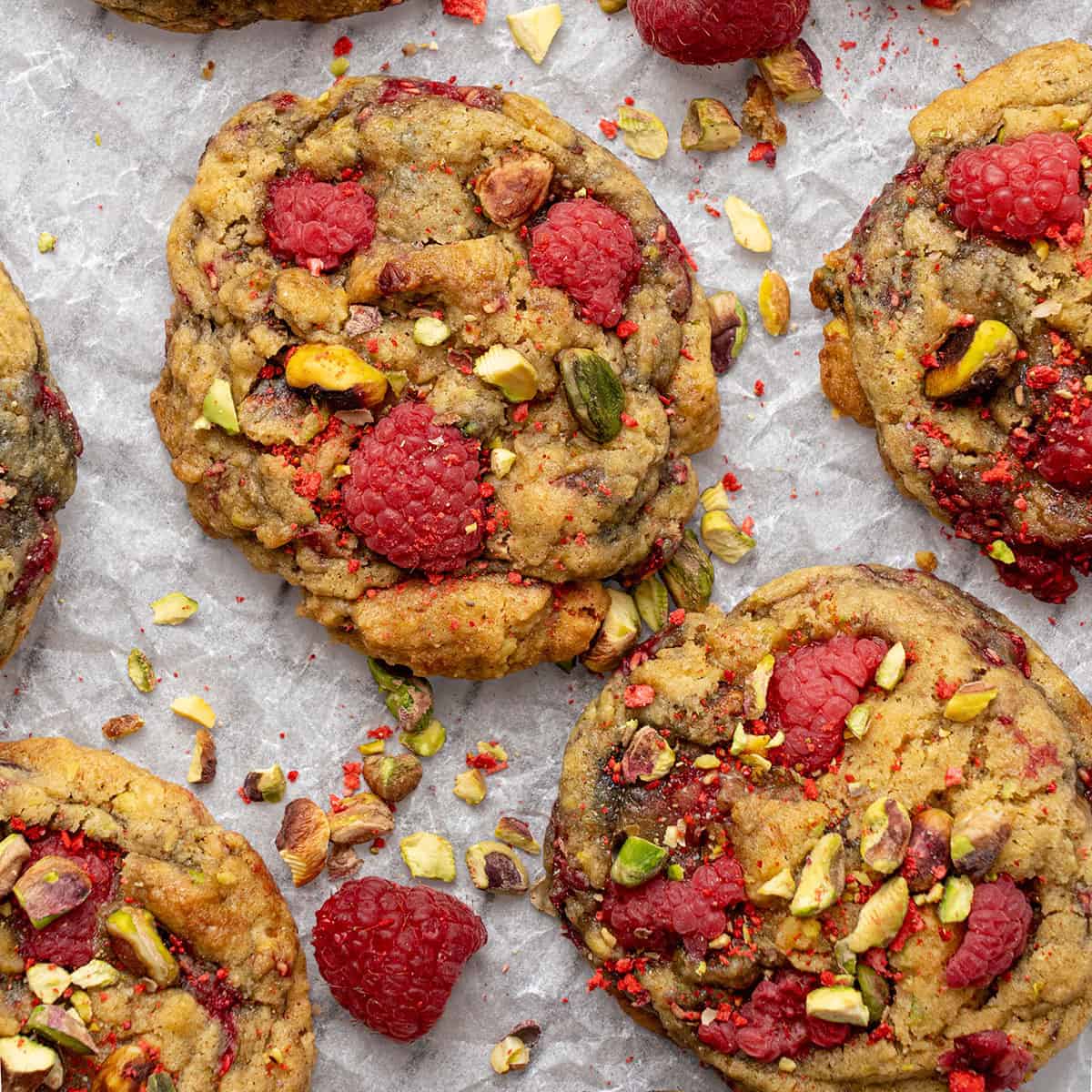 Raspberry Pistachio Cookies.