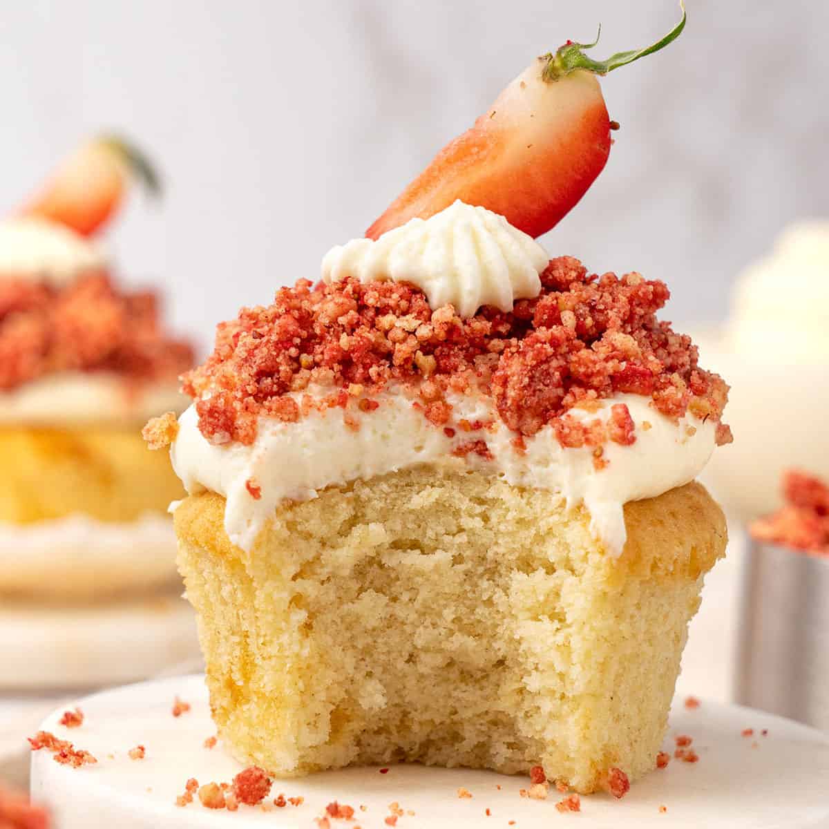 Strawberry Crunch Cupcakes.