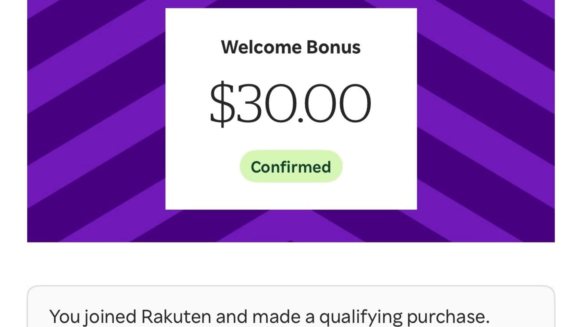 rakuten sign on bonus amount.