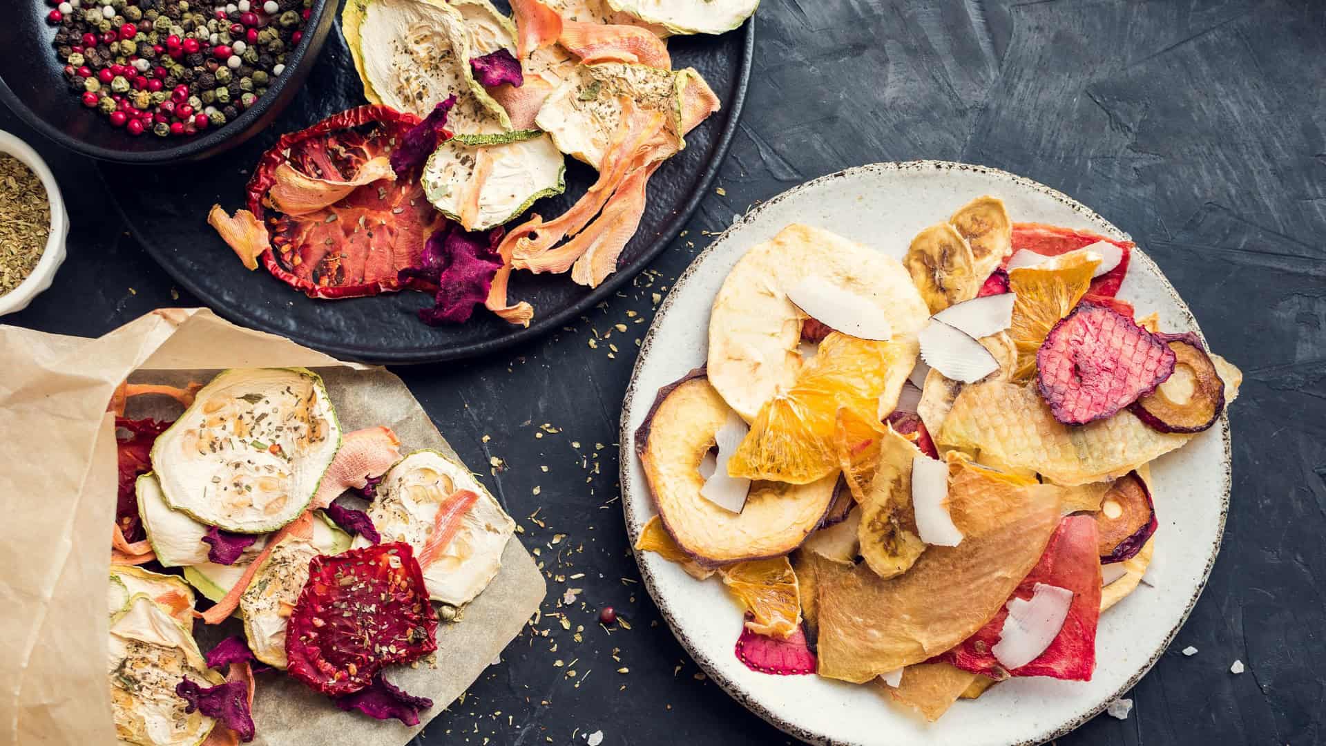 dehydrated fruits and veggies.