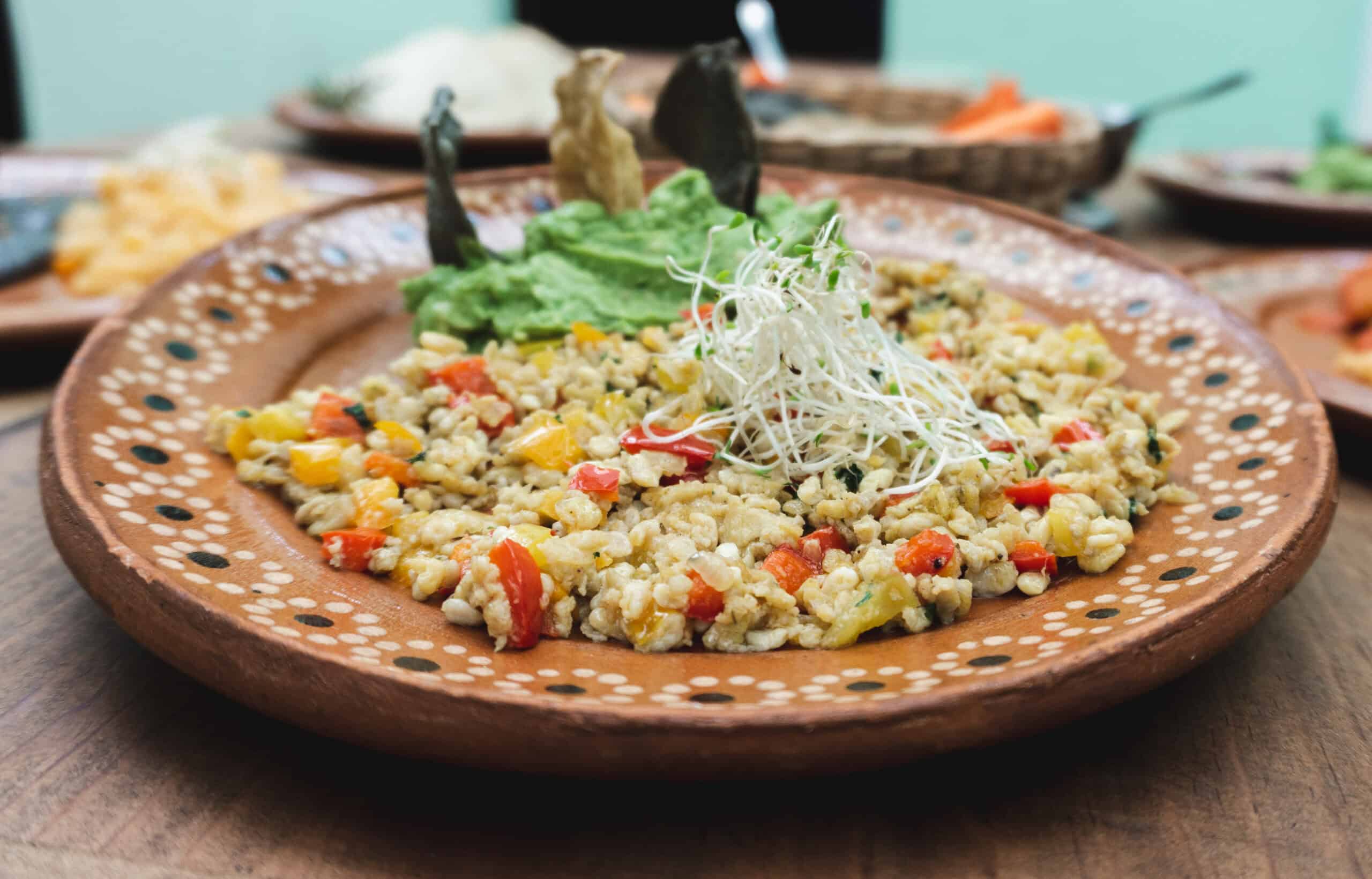 bowl of grubs made into a insect-friendly meal