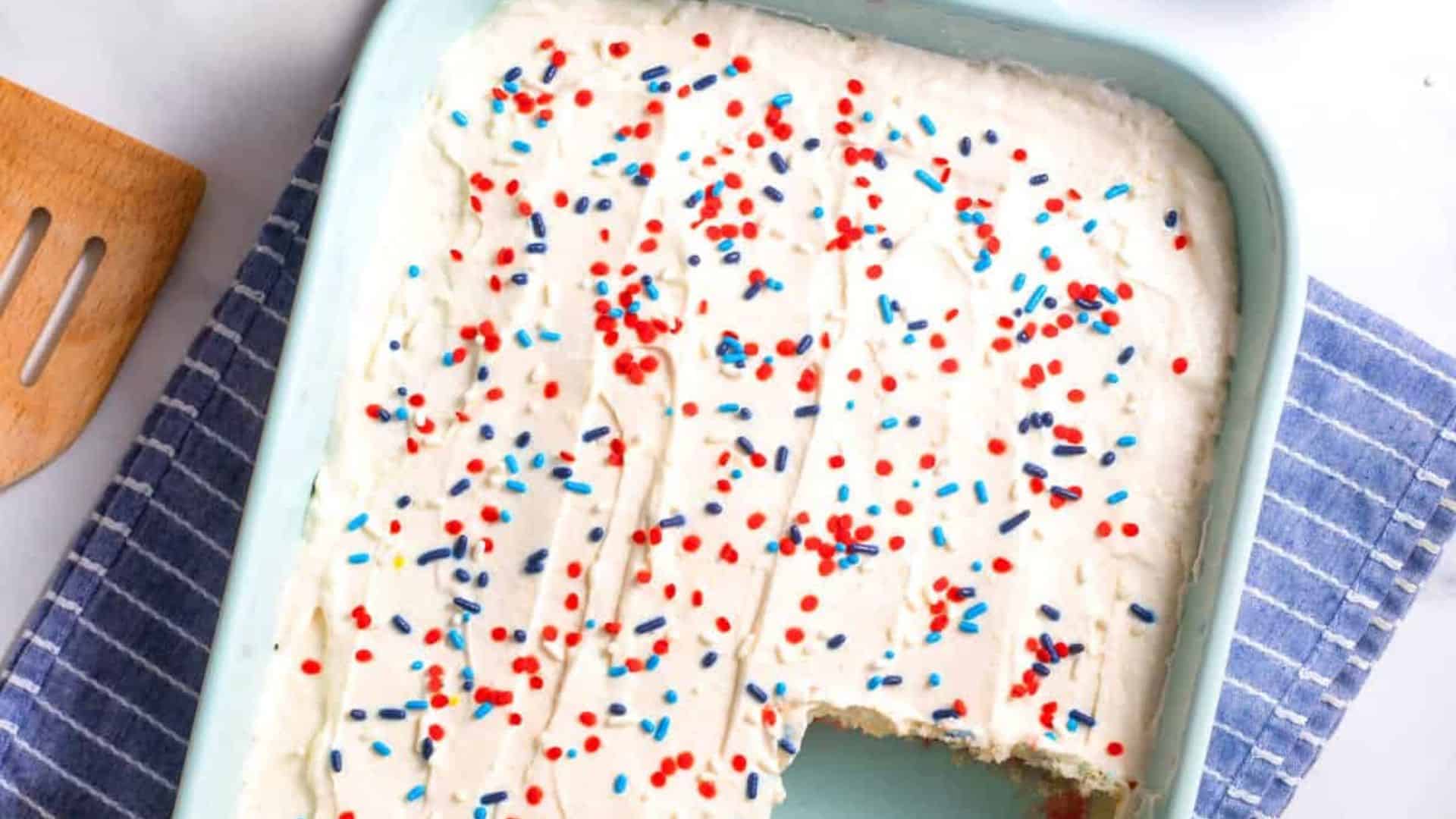 Red, White, and Blue Poke Cake.