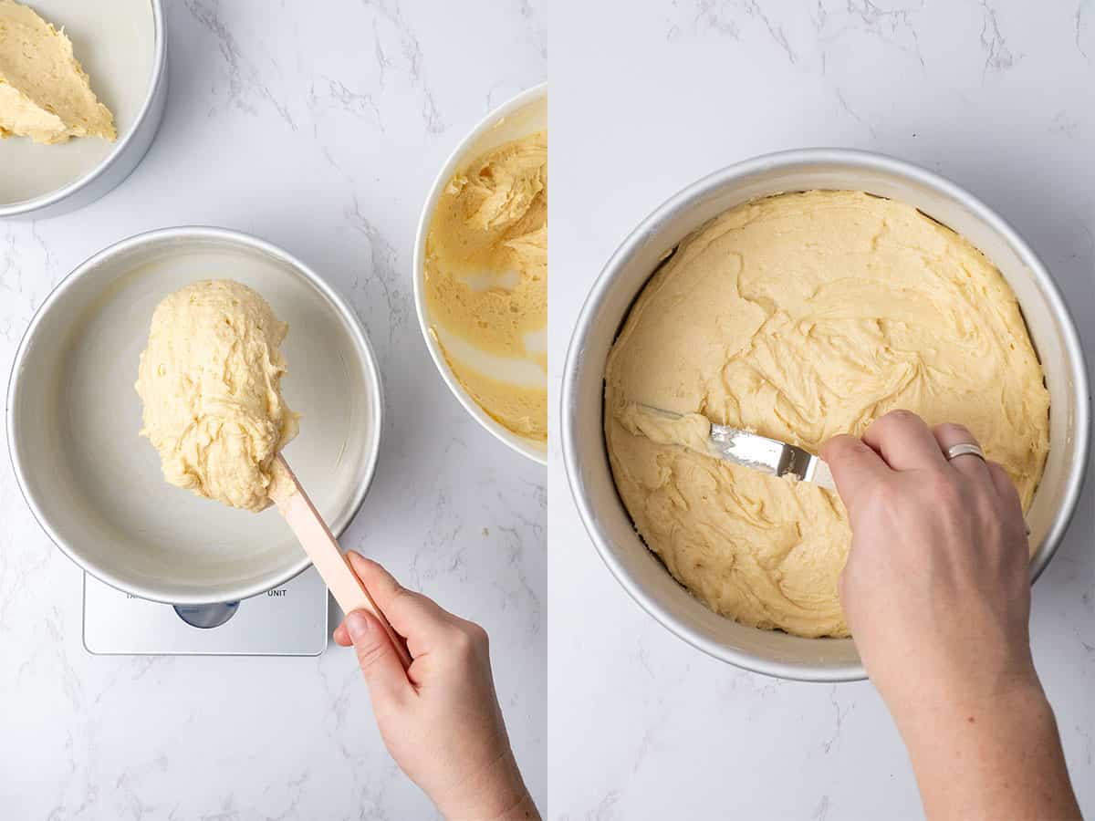 making the sponge cakes.