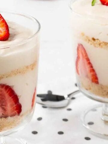 individual strawberry magnolia dessert with fresh berries
