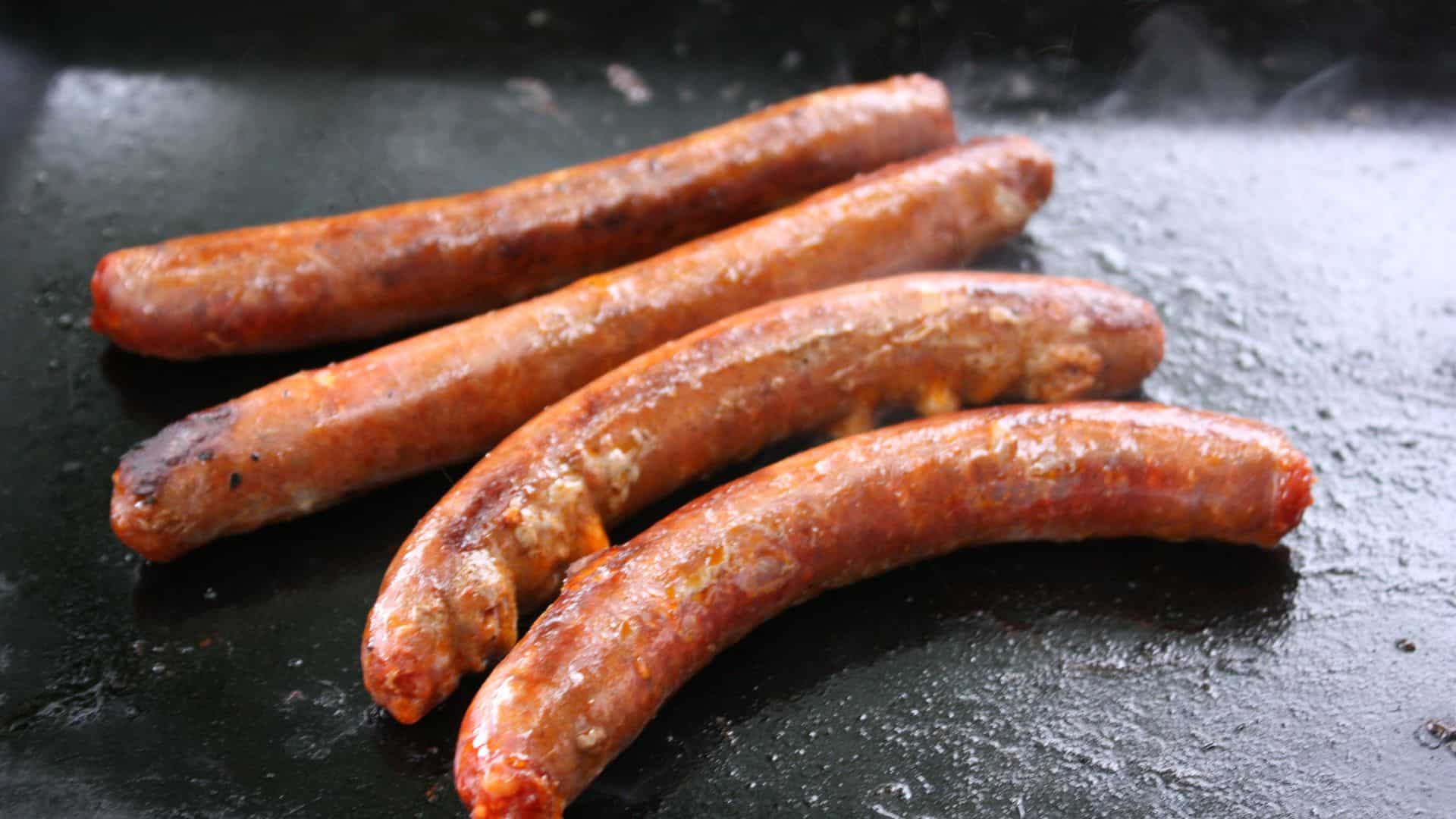 sausage on griddle