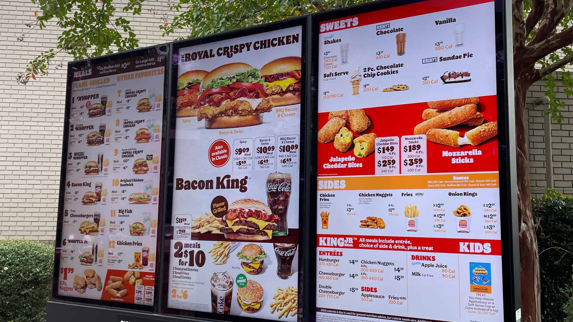 burger king drive through menu