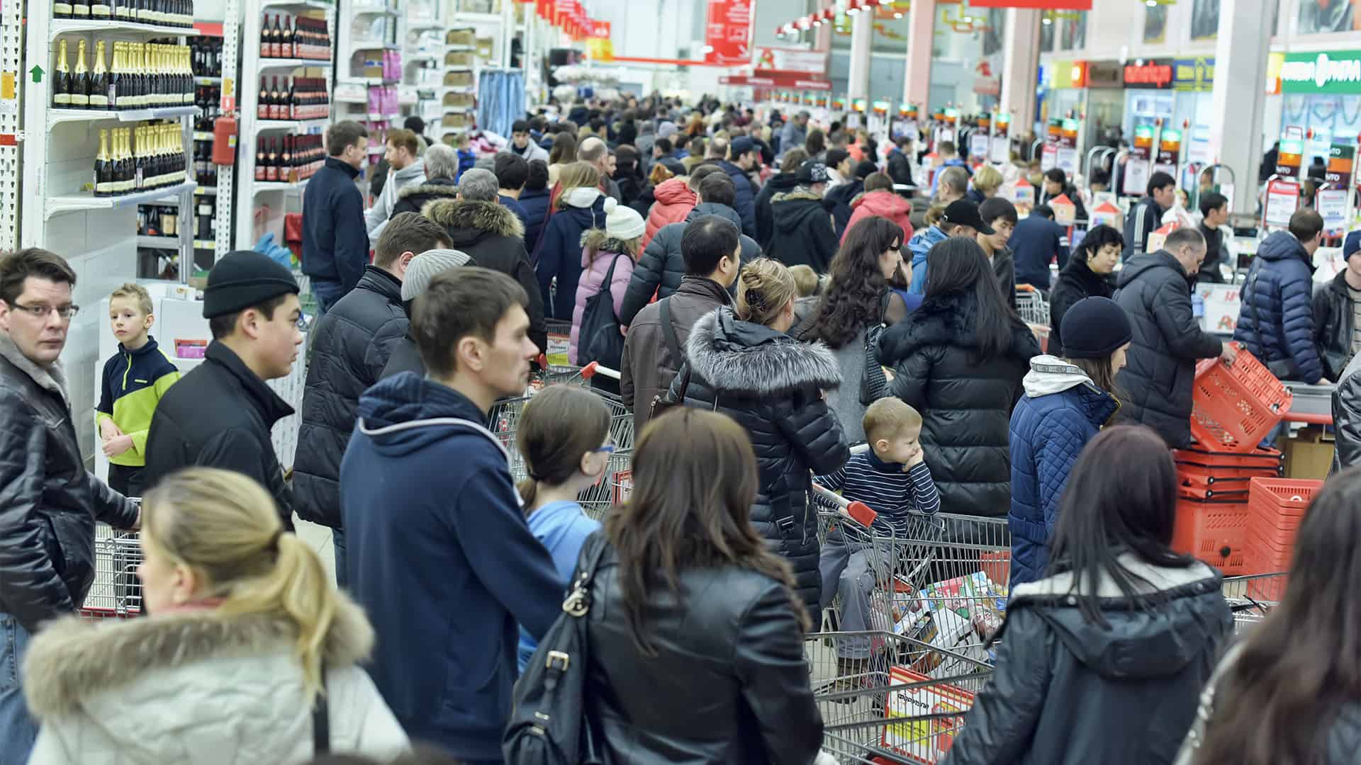 crowded grocery store