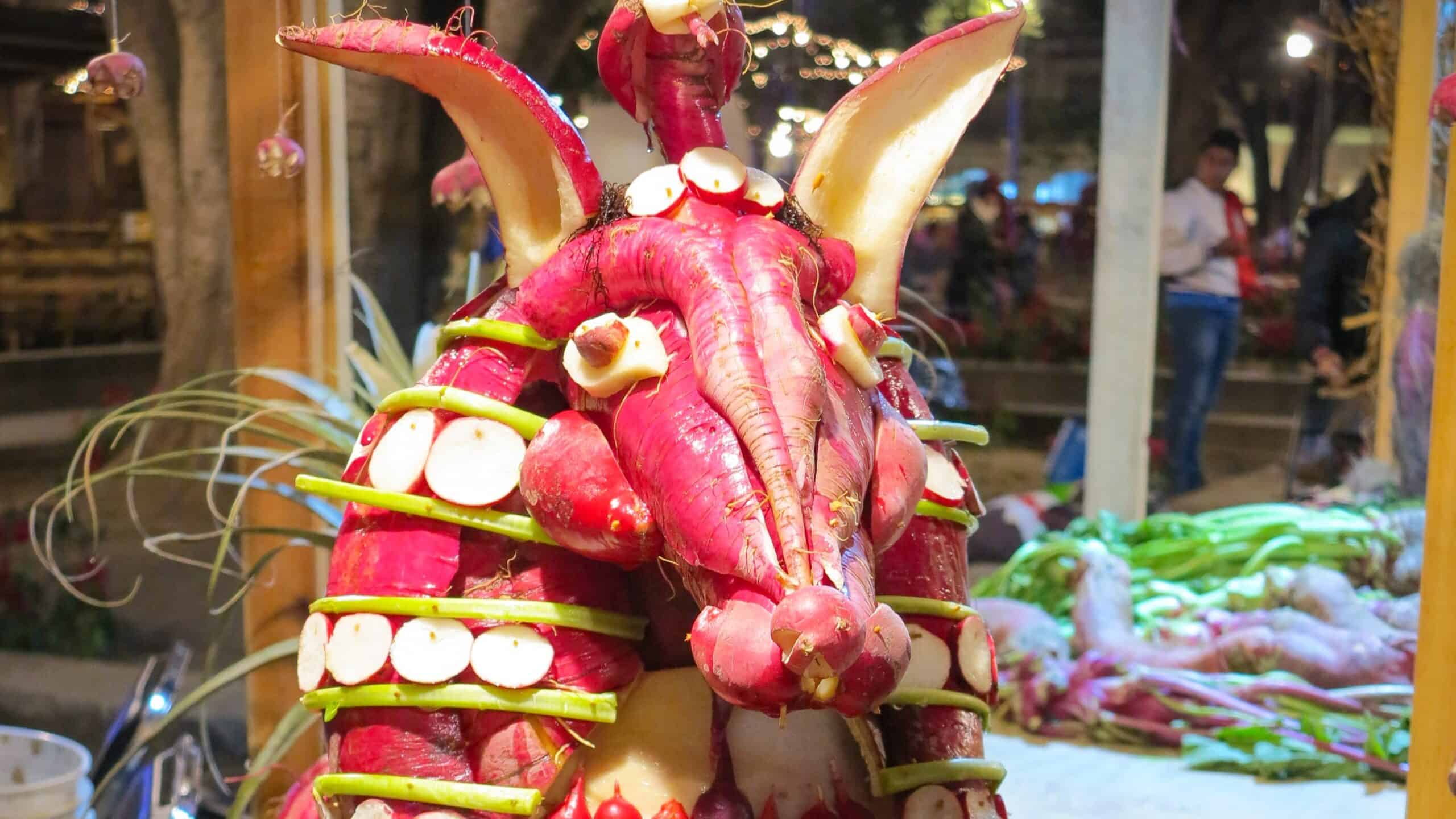 radish carving in Oaxaca Mexico
