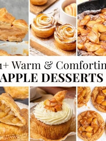 6 different apple desserts.