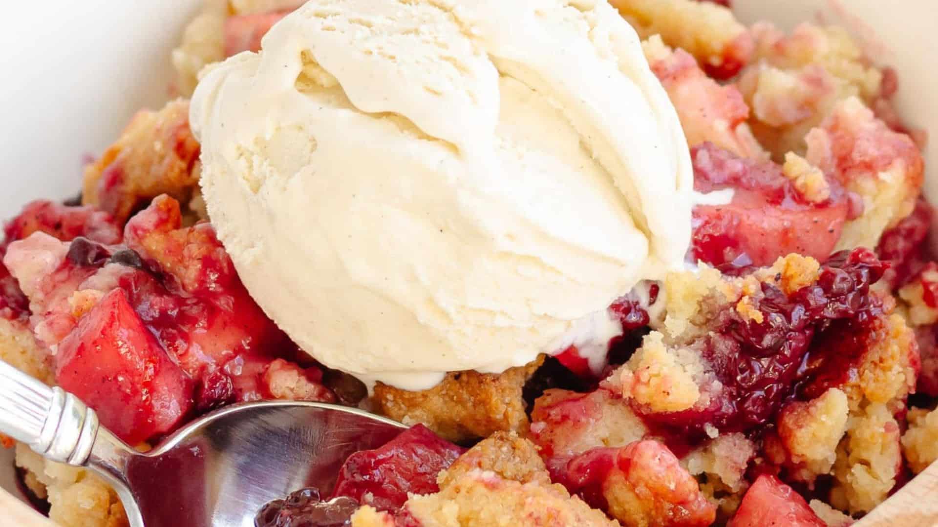 Apple and Blackberry Crumble.