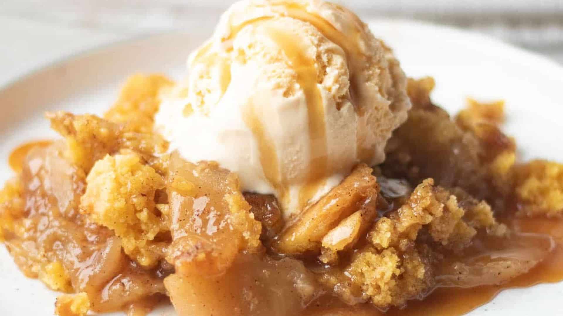 Cake Mix Apple Cobbler.