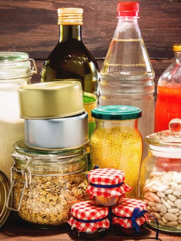 Emergency food staples. canned food..