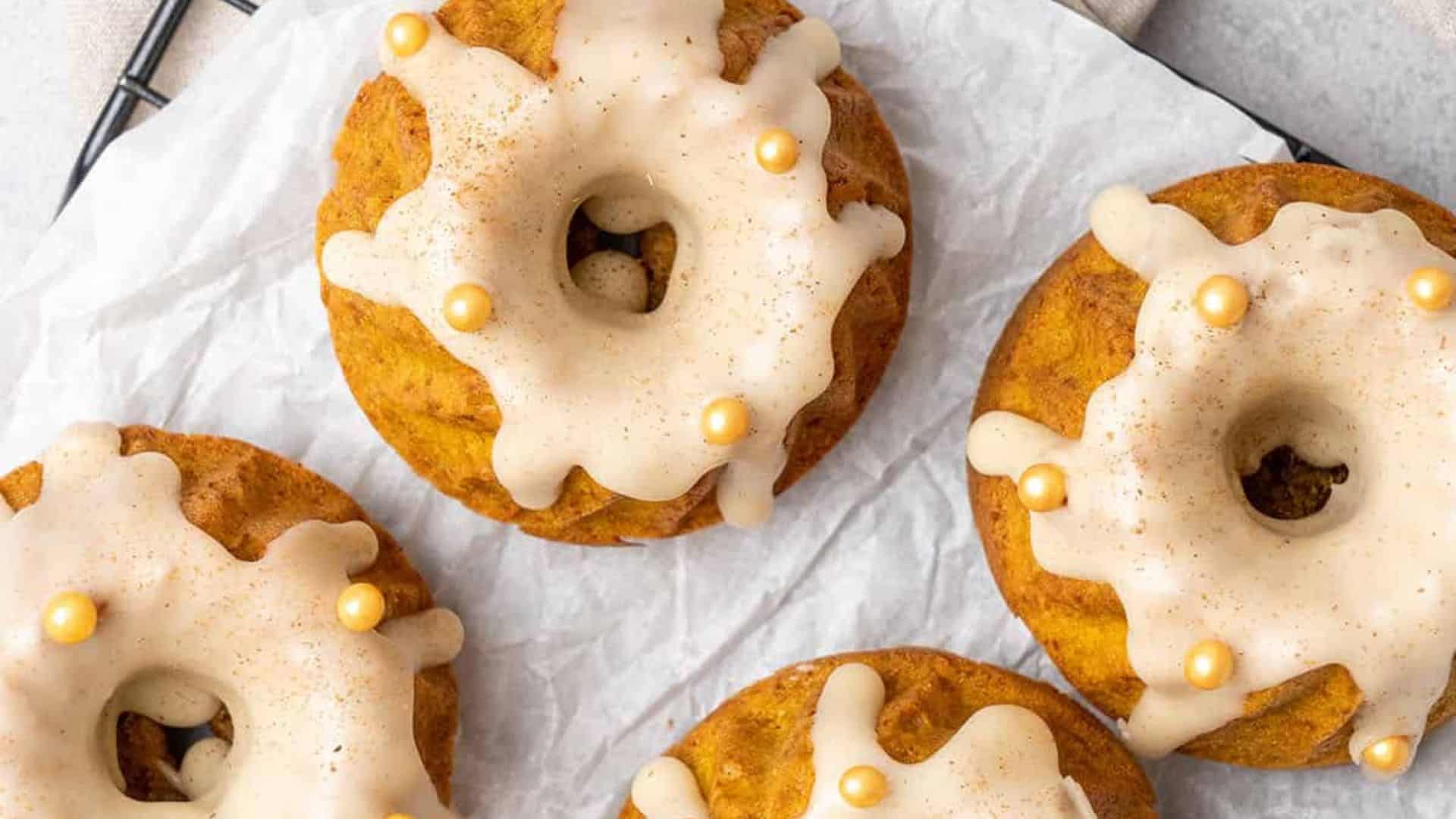 Mini Pumpkin Bundt Cakes with Maple Glaze.