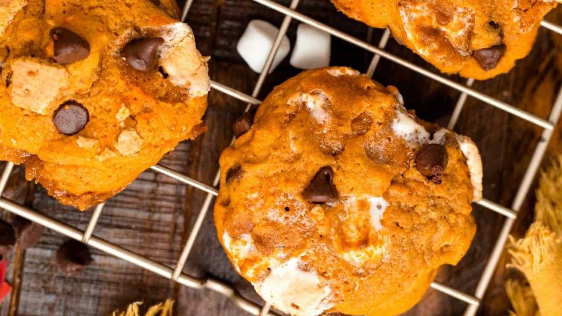 Pumpkin S’mores Cookies.