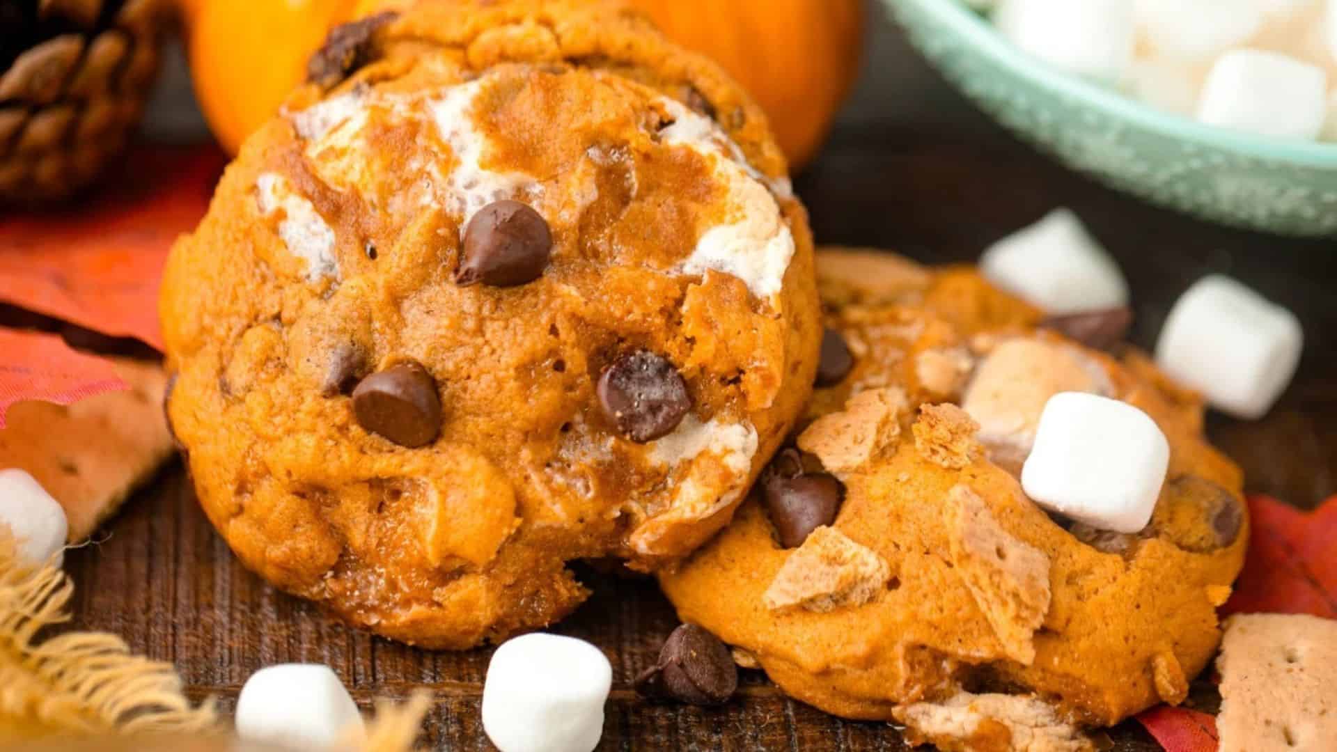 Pumpkin S’mores Cookies.